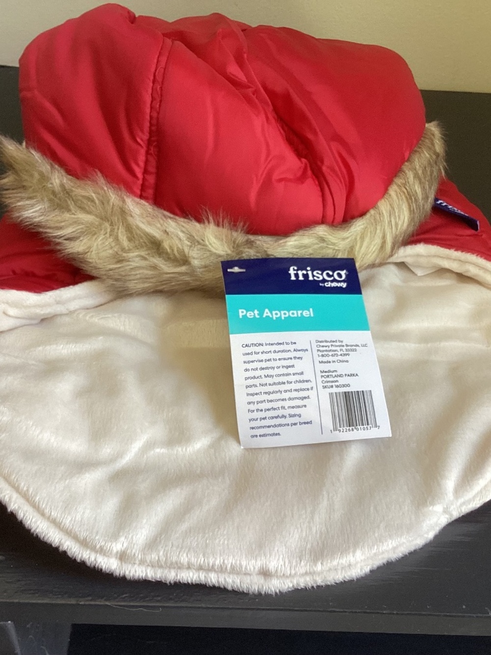 NWT Frisco Portland Parka Red Hood With Faux Fur Size Medium-NEW!